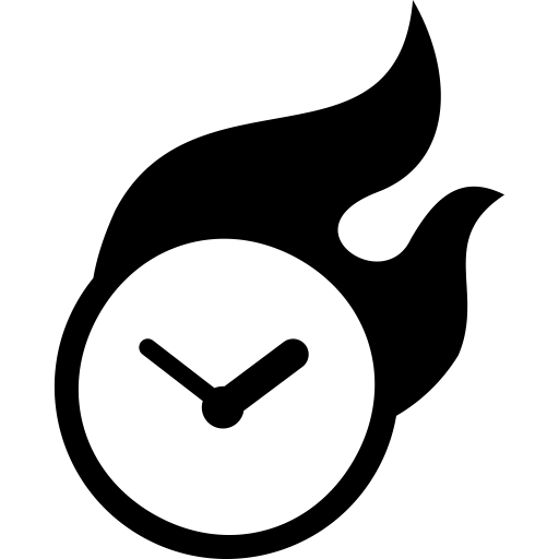 Icon Uhr mit Flammen